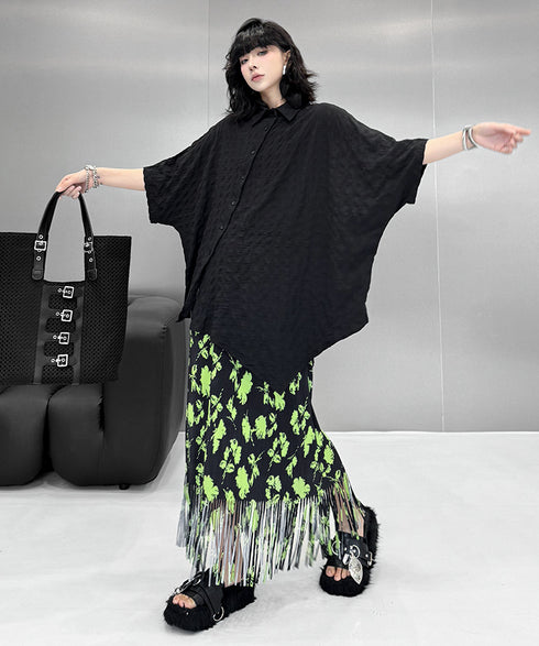 Side Button Hem Blouse